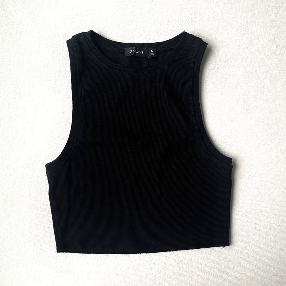 Glassons Black Ribbed Tank